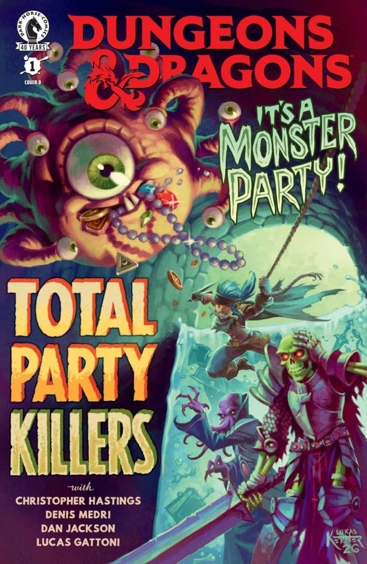Cover of Dungeons & Dragons: Total Party Killers #1 — Cover D variant art by Lukas Ketner featuring a party of Forgotten Realms monsters, Dark Horse Comics 2026