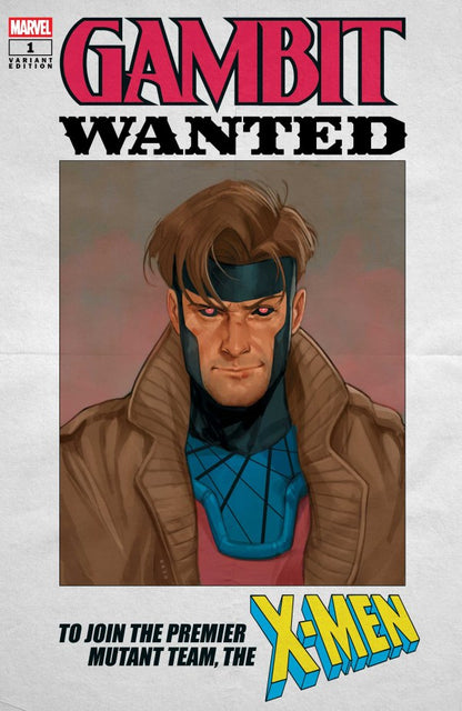 Cover of Gambit: Wanted #1 — Phil Noto 'Wanted' variant A featuring Gambit, Marvel Comics 2026