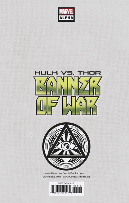 Hulk vs. Thor: Banner of War Alpha 1 Tyler Kirkham variant, back cover