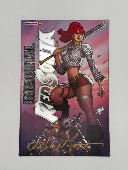 Immortal Red Sonja #1 David Nakayama variant, photo of signed copy