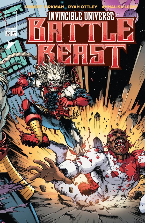 Cover of Invincible Universe: Battle Beast #10 Cover C — 1:10 incentive connecting variant art by Chris Burnham and Brian Reber, Image Comics 2026