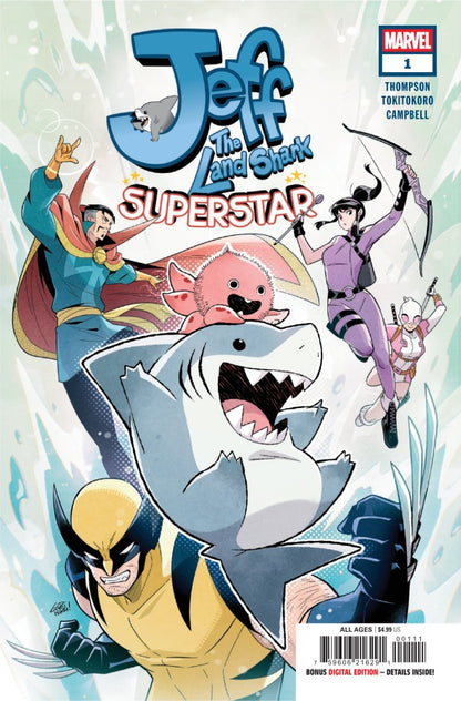 Cover of Jeff the Land Shark: Superstar #1 Cover A Gurihiru — Cover A art by Gurihiru featuring Jeff the Land Shark, Marvel Comics 2026