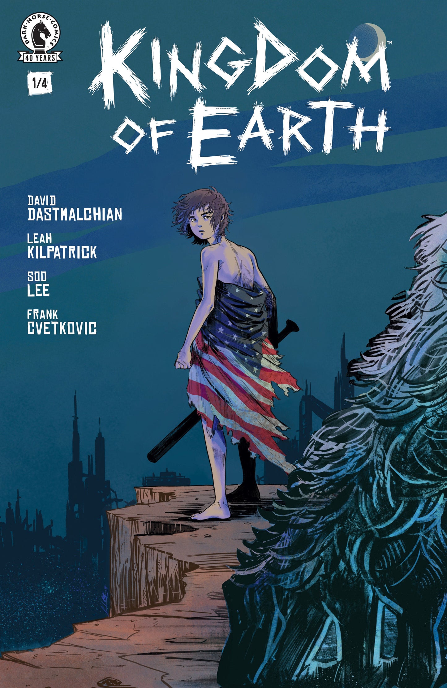 Cover of Kingdom of Earth #1 — Cover A art by Soo Lee featuring a young survivor in a monster-ruled world, Dark Horse Comics 2026