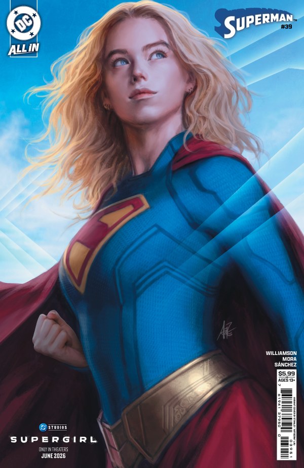 SUPERMAN #39 CVR E STANLEY ARTGERM LAU SUPERGIRL MOVIE CARD STOCK VAR