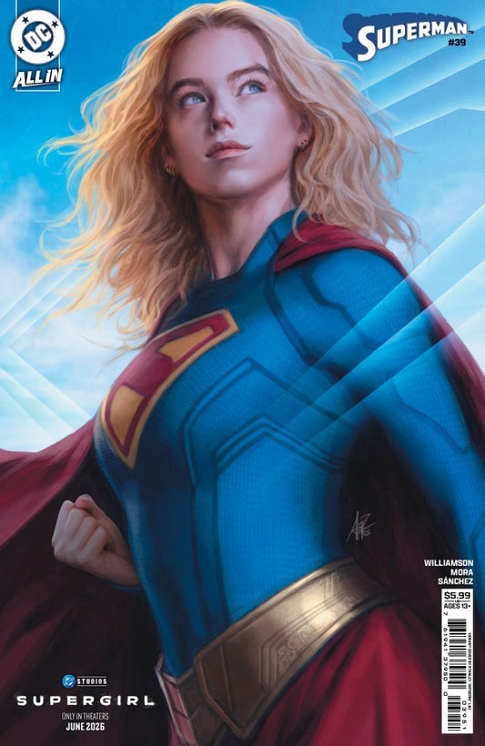 SUPERMAN #39 CVR E STANLEY ARTGERM LAU SUPERGIRL MOVIE CARD STOCK VAR