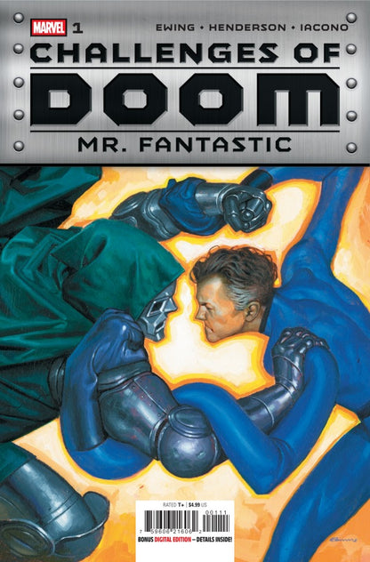 Cover of Challenges of Doom: Mr. Fantastic #1 — Cover A art by Fabrizio De Tommaso featuring Doctor Doom confronting Reed Richards, Marvel Comics 2026