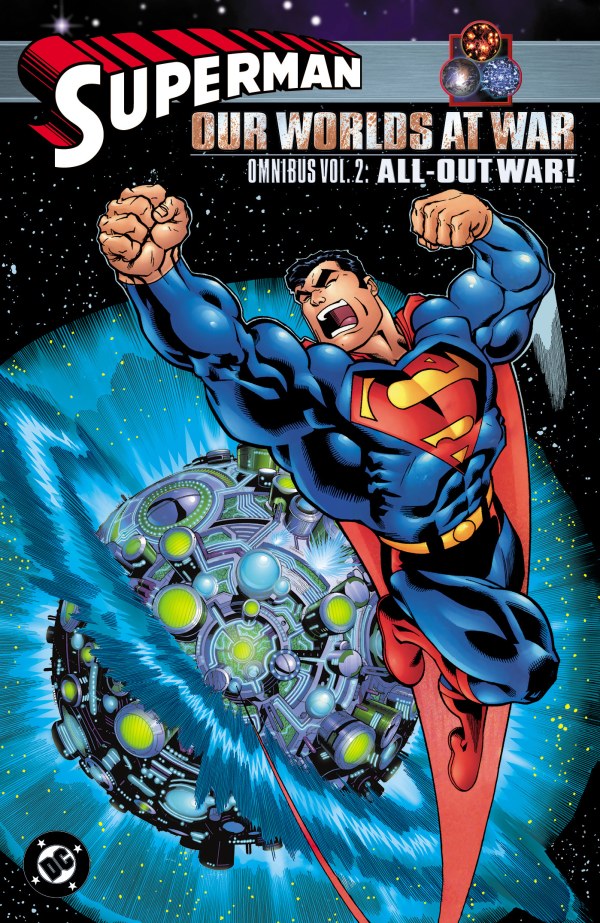 Cover of Superman Our Worlds At War Omnibus Vol 2 HC — hardcover omnibus cover featuring the Superman family in battle against Imperiex, DC Comics 2026