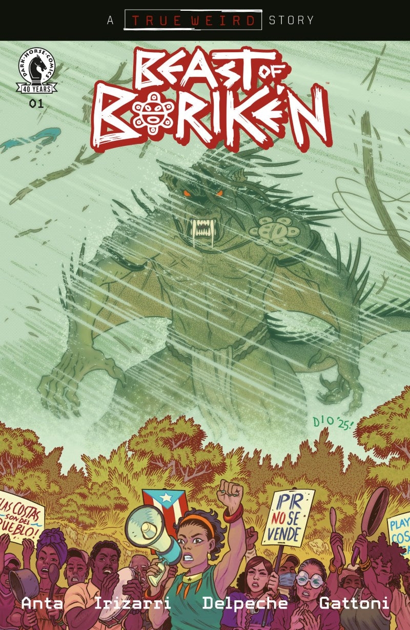 Cover of The Beast of Boriken #1 CVR A — Cover A art by Daniel Irizarri featuring el Chupacabra and Loli Flores in Puerto Rico, Dark Horse Comics 2026