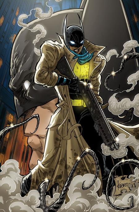 Cover of Absolute Batman #24 Cover C Kaare Andrews Variant — card stock variant art by Kaare Andrews featuring Batman in a tattered trench coat with a shotgun amid smoke and shadow, DC Comics 2026