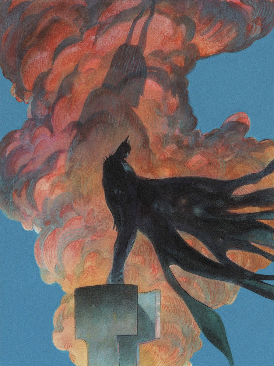 Cover of Absolute Batman #24 Cover E 1:25 Filipe Andrade Variant — 1:25 incentive variant art by Filipe Andrade featuring a silhouetted Batman atop a smokestack engulfed in orange-pink smoke, DC Comics 2026