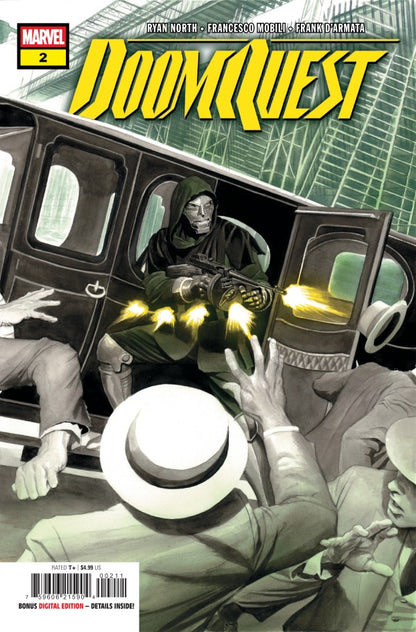 Cover of Doomquest #2 Alex Ross Cover — painted cover art by Alex Ross featuring Doctor Doom aboard the Titanic, Marvel Comics 2026
