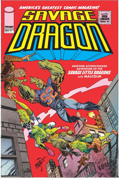 Cover of Savage Dragon #282 Cover A Erik Larsen — main cover art by Erik Larsen featuring the Savage Little Dragons cast, Image Comics 2026
