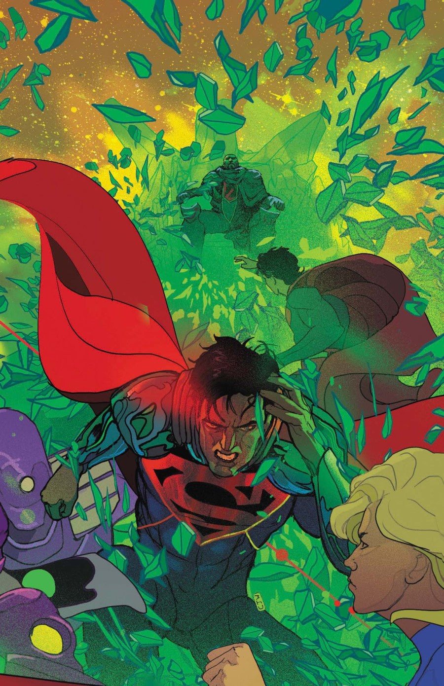 Cover of Superman #42 Cover D Christian Ward Variant — card stock variant art by Christian Ward featuring an abstract painterly Kryptonite Kingdom scene, DC Comics 2026