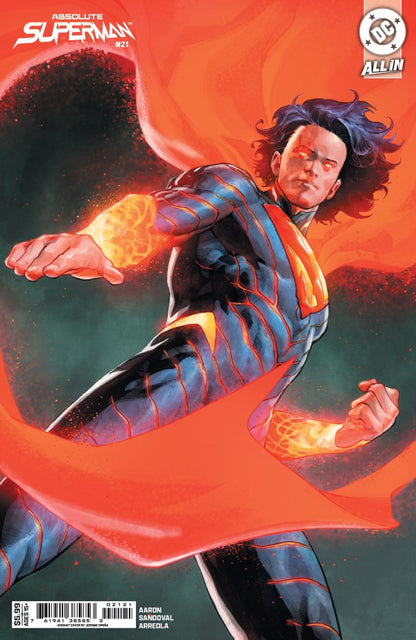 Cover of Absolute Superman #21 Cover B by Jerome Opena card stock variant, DC Comics