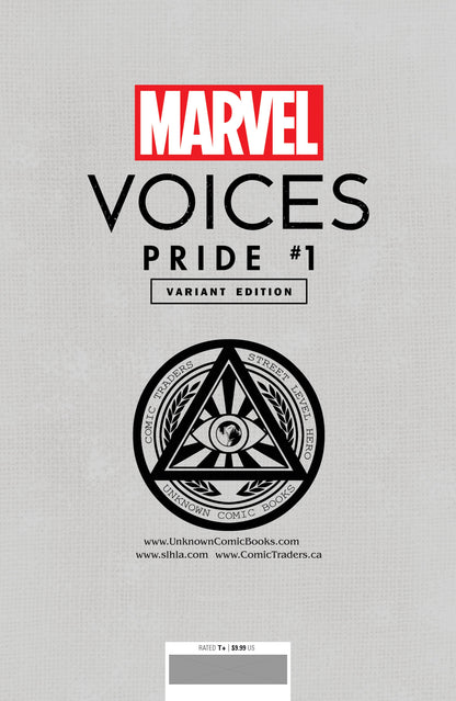 Marvels Voices Pride #1 Tyler Kirkham variant, back cover