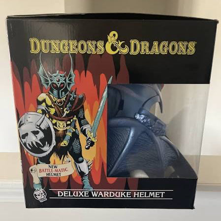 Dungeons & Dragons deluxe warduke helmet packaging on a white surface