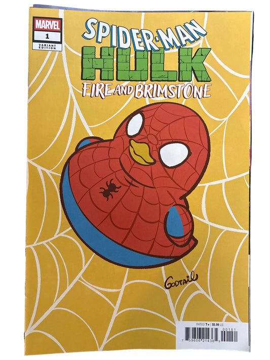 Spider-Man/Hulk: Fire and Brimstone #1 Godtail Marvel Duck Variant cover