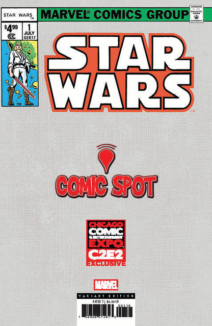 Star Wars #1 facsimile Comics spot Tyler Kirkham C2E2 2025 variant cover, alternate view – Unknown Comics exclusive
