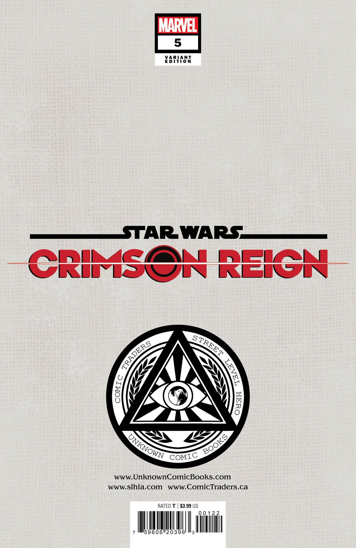 Star Wars: Crimson Reign 5 Tyler Kirkham virgin variant, back cover