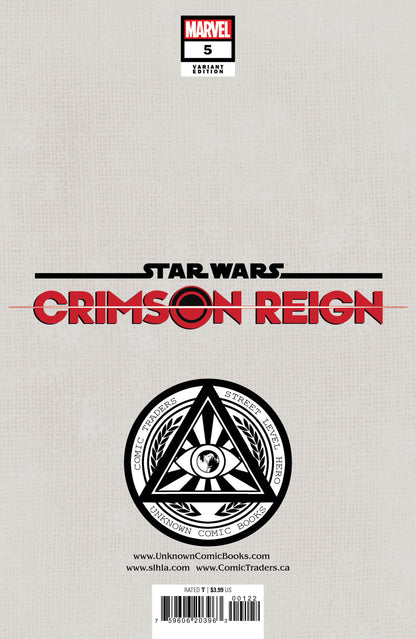 Star Wars: Crimson Reign 5 Tyler Kirkham virgin variant, back cover