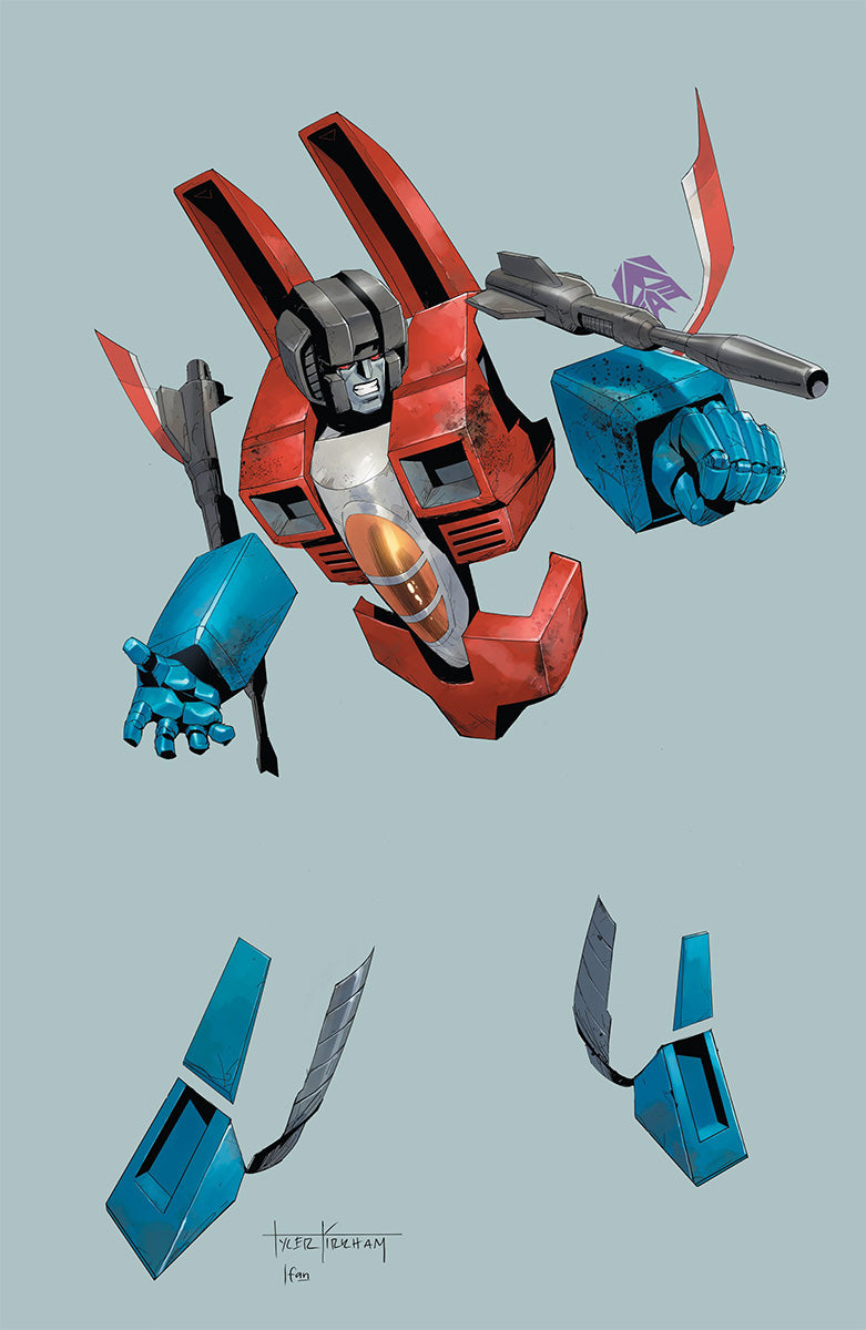 Transformers #18 Tyler Kirkham negative space virgin variant cover – Unknown Comics exclusive