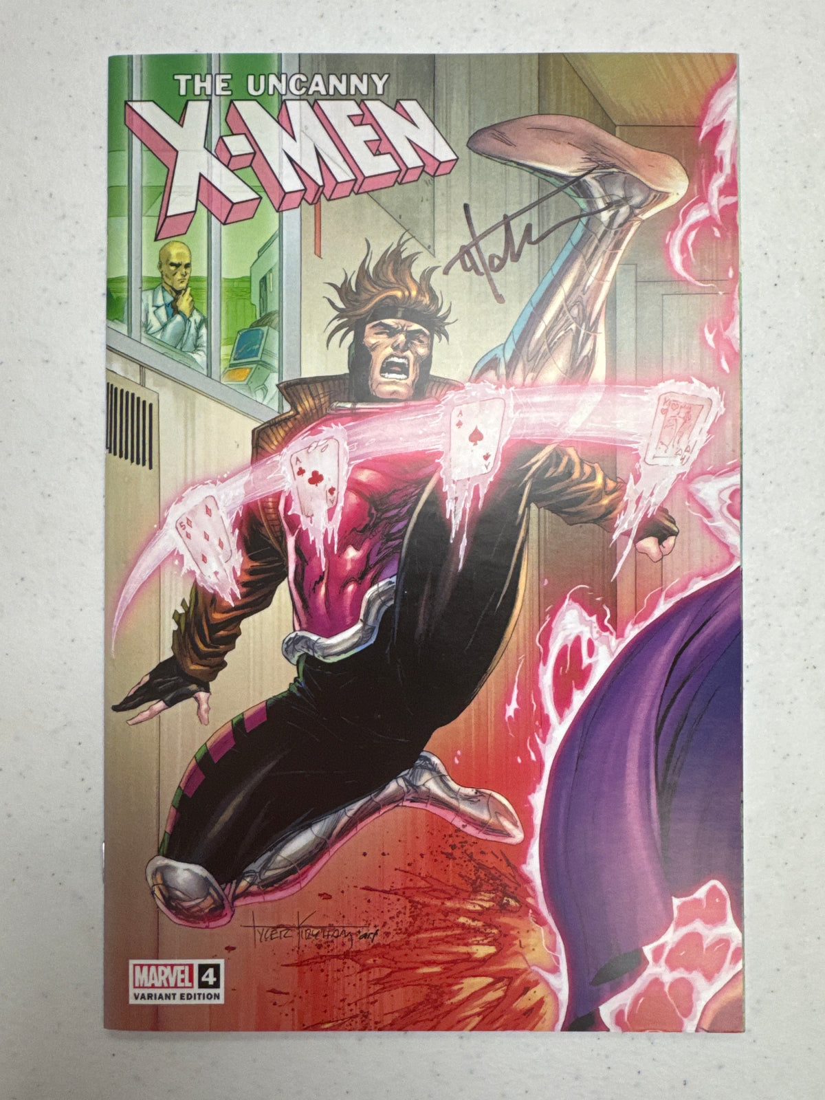 Uncanny X-Men #4 Tyler Kirkham variant, photo of signed copy