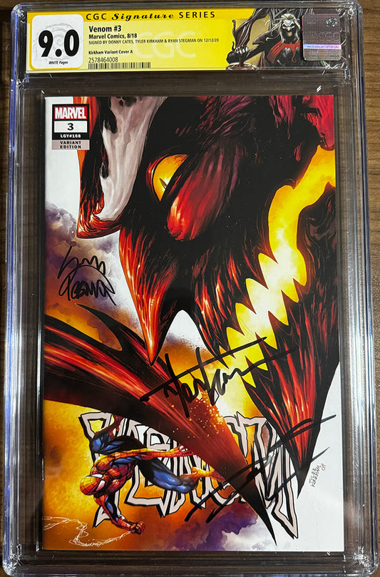 Venom #3 Tyler Kirkham variant 1st Appearance of Knull, photo of signed copy