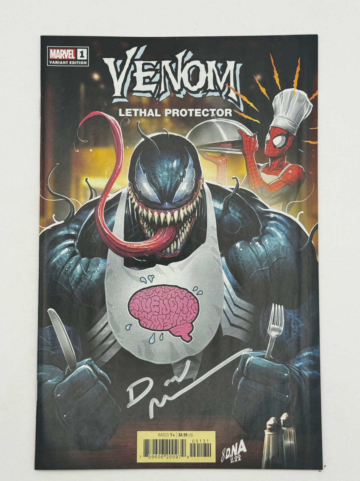 Venom: Lethal Protector #1 David Nakayama 1:25 incentive variant, photo of signed copy