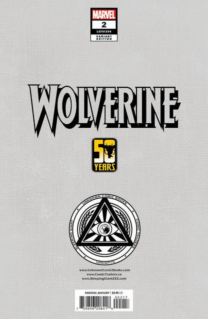 Wolverine #2 Tyler Kirkham connecting cover virgin variant, back cover
