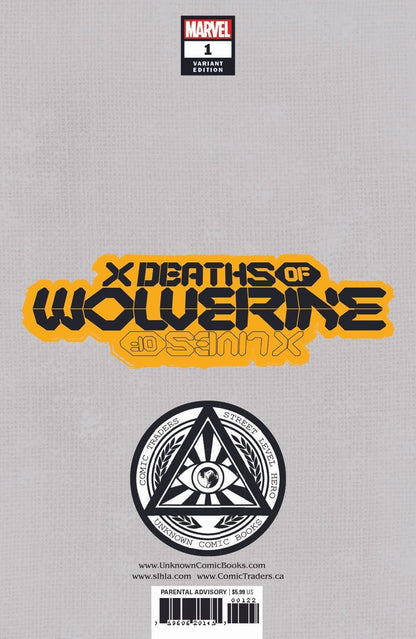 X Deaths of Wolverine 1 Tyler Kirkham variant, back cover
