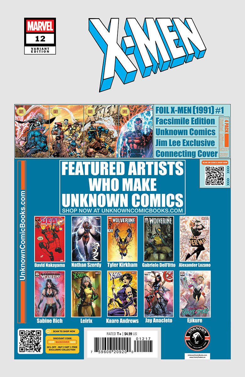 X-Men #12 Tyler Kirkham connecting cover variant, back cover