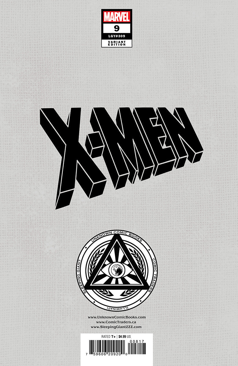 X-Men #9 Tyler Kirkham virgin variant, back cover